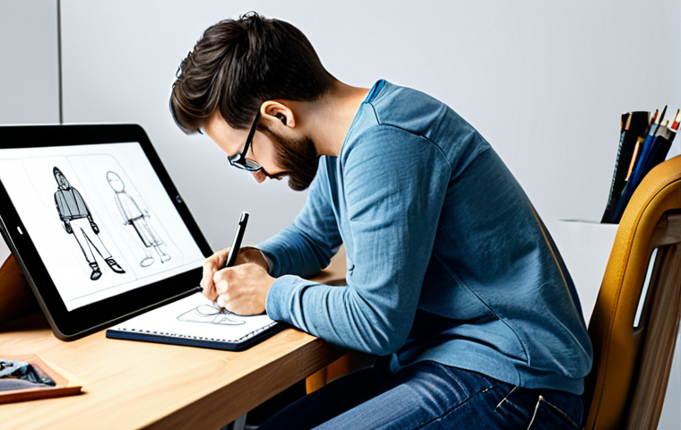 **

"A character designer in a bright, modern studio, sketching on a digital tablet. They are wearing comfortable, casual clothing, like jeans and a t-shirt, fully clothed. The workspace is organized and inspiring, with concept art and character models displayed. The scene conveys creativity and focus. Safe for work, appropriate content, perfect anatomy, natural proportions, professional, family-friendly."

**