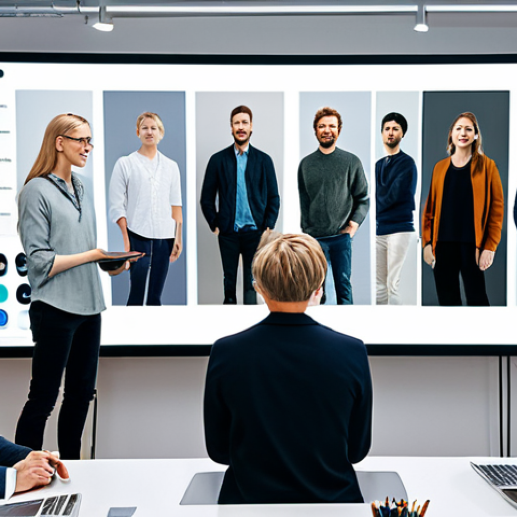 캐릭터디자인과 콘텐츠 제작의 조화 - **

A group of diverse digital artists collaborating around a large interactive screen, brainstormin...