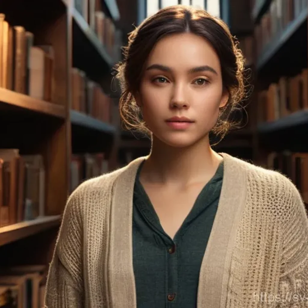 캐릭터디자인 직무의 핵심 가치 - **Prompt: "A deeply thoughtful young woman character, rendered in a semi-realistic, stylized art sty...