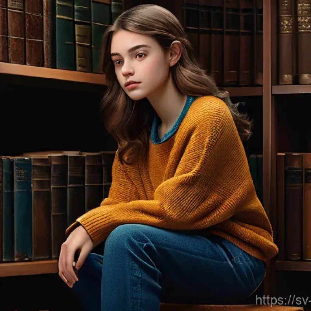 캐릭터디자인 실습 수업 후기 - **Prompt:** "A young, thoughtful female character, approximately 16 years old, standing in a slightl...