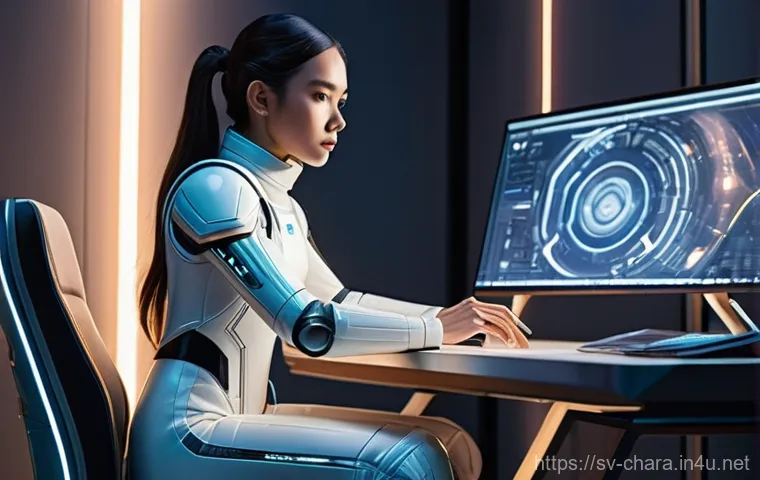 캐릭터디자인과 영화 프로덕션의 연계 - **Prompt: Futuristic Character Design Studio**
    "A highly detailed, wide-angle shot of a bright, ...