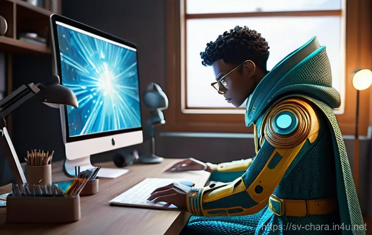 캐릭터디자인 업계의 현재와 미래 - **Prompt:** A character designer's brightly lit, modern studio space where the digital and tradition...