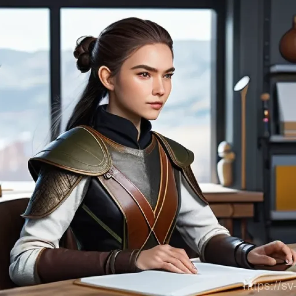 캐릭터디자인 직무 인터뷰 사례 - **Prompt 1: The Character Designer's Creative Hub**
    A focused, young adult character designer, f...