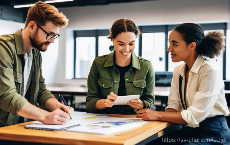 캐릭터디자인 실기 연습을 위한 크리틱 활용 - **Critique as a Catalyst for Creative Growth**
    A young female character designer, late 20s, with...