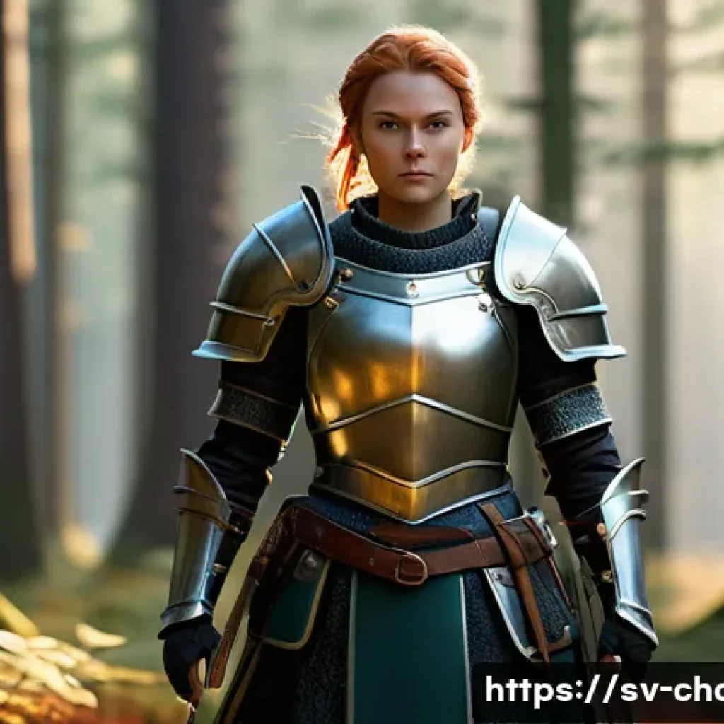 캐릭터디자이너와 일러스트레이터의 차이 - A functional character design for a video game environment: a young adult female warrior wearing det...