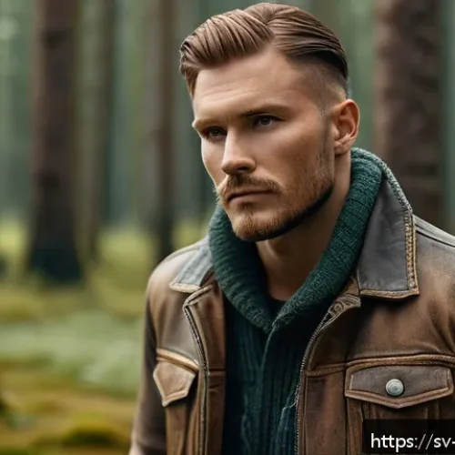 캐릭터디자인 직무에서의 창의적 접근법 - A rugged adventurer character wearing a weathered leather jacket with visible unique scars on the fa...
