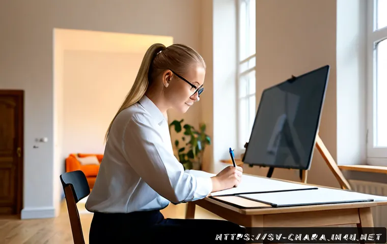 Home 17 캐릭터디자이너로서의 자기소개서 작성 팁 - Photorealistic Scandinavian character designer working at a tidy Stockholm home studio, confident yo...